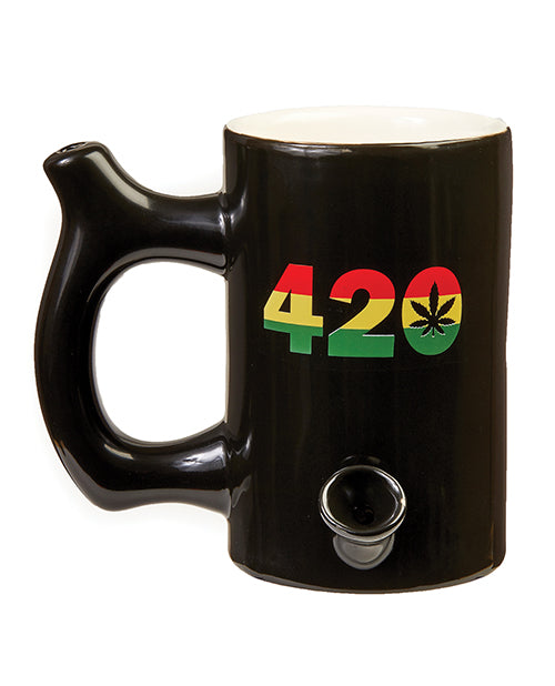 Fashioncraft Novelty Mug with Built-In Pipe and Rasta 420 Design for Coffee and Tobacco Enjoyment