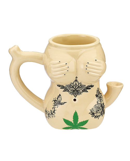 Fashioncraft Novelty Mug Female Body Design with Built-In Pipe for Smoking and Coffee Drinking