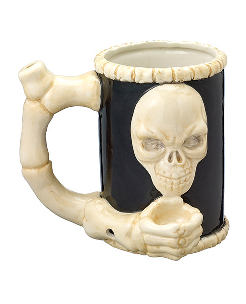 Fashioncraft Skull & Bones Novelty Mug with Ceramic Pipe and Skull Design for Unique Coffee and Tobacco Enjoyment