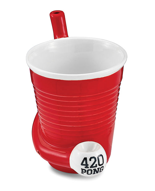 Fashioncraft Novelty Mug red beer pong cup ceramic pipe integrated for adult party use