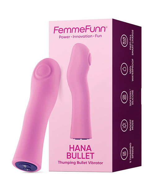 Femme Funn Stimulator Pink Bullet Vibrator with Thumping Feature and Waterproof Design for Intense Personal Sensation