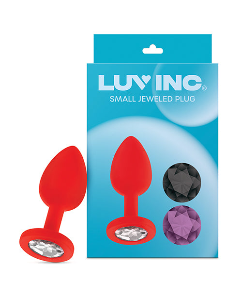 Luv Inc. Silicone Butt Plug with Interchangeable Jewels and Tapered Design for Comfortable Beginner Anal Play