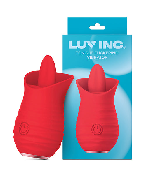 Luv Inc. Stimulators Red Tongue Flickering Vibrator Waterproof USB Rechargeable for Sensual Stimulation