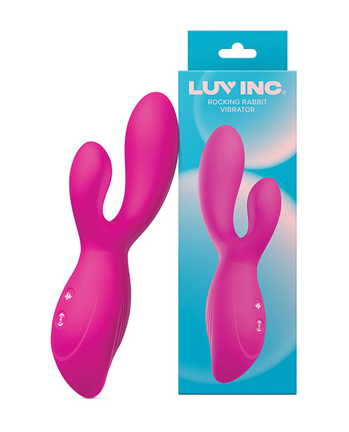 Luv Inc. Vibrator Pink Rocking Rabbit 10 Vibration Modes Premium Silicone for Dual Stimulation