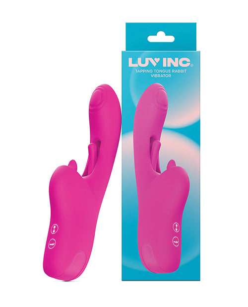 Luv Inc. Vibrator Pink Tapping Tongue Rabbit with Licking Modes and Waterproof Silicone for Dual Stimulation