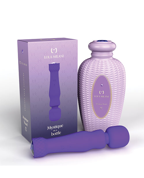 Lola Milani Massage Wand Ergonomic Flexible Head Lilac Storage Bottle for Relaxation and Comfort