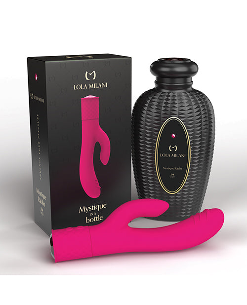 Lola Milani Vibrator Mystique Rabbit Dual Stimulation Black Bottle Storage for Discreet Pleasure