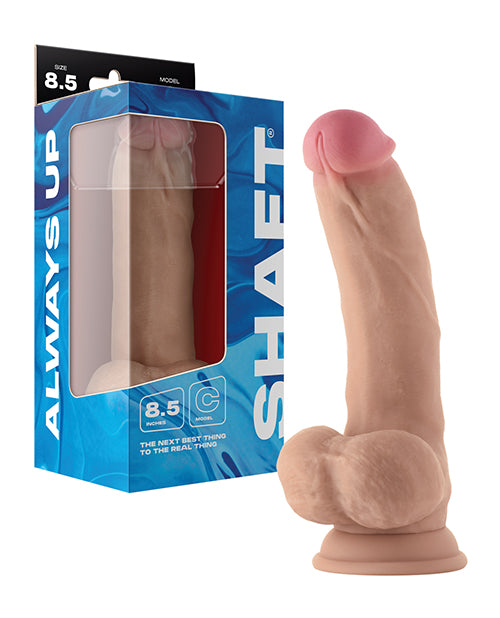 Shaft Dildo Curved Liquid Silicone Dual-Layer with Suction Cup and Balls for Realistic Sensation