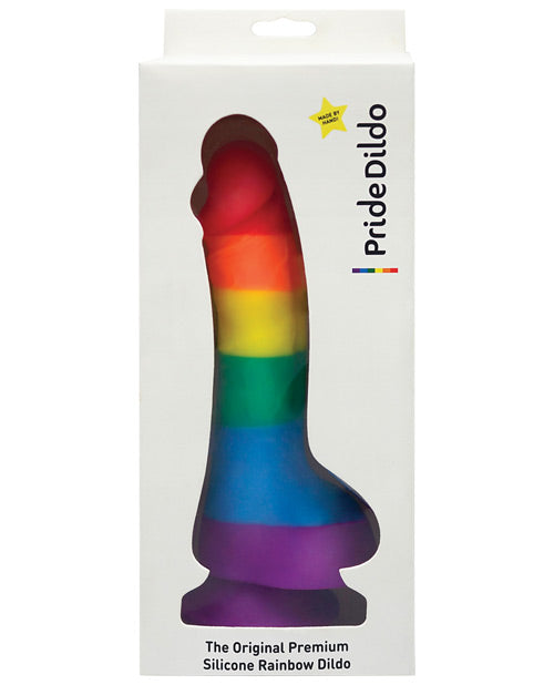 No Brand Pride Dildo with Balls Rainbow Design Medical Grade Silicone for LGBTQ+ Celebration and Intimate Use