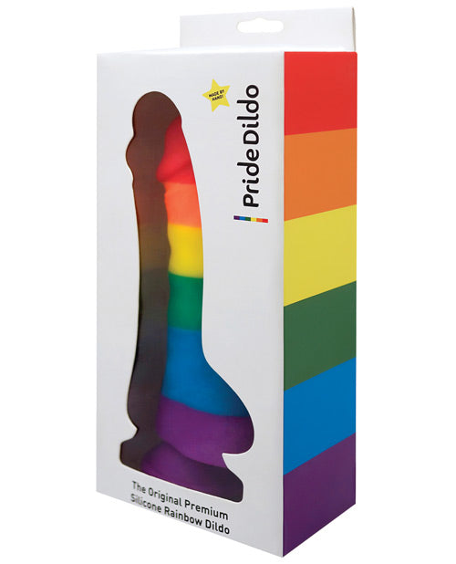 Rainbow Pride Dildo with Balls – Large Silicone LGBTQ+ Edition