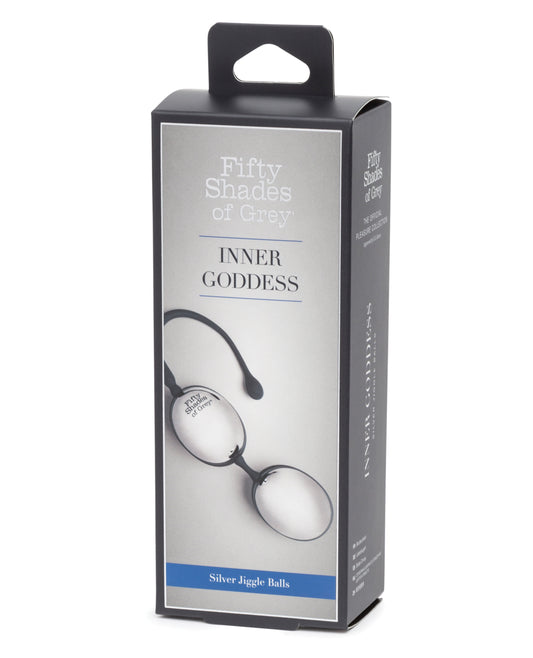 Fifty Shades of Grey Jiggle Balls Silver Weighted Design with Retrieval Cord for Kegel Strengthening and Sensation