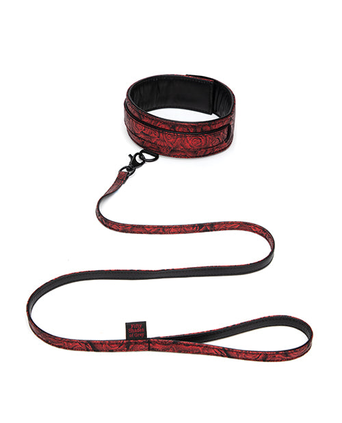 Fifty Shades of Grey collar and leash set padded reversible design black and red for comfortable bondage play