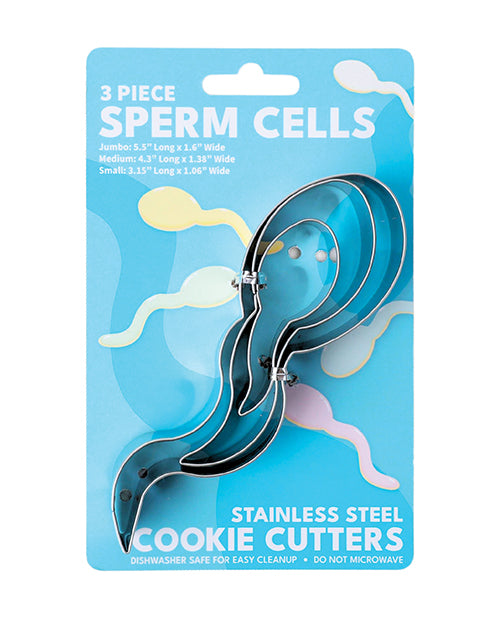 Sleazy Greetings Novelty Cookie Cutter Set Stainless Steel Sperm Shapes for Themed Baking and Easy Cleaning