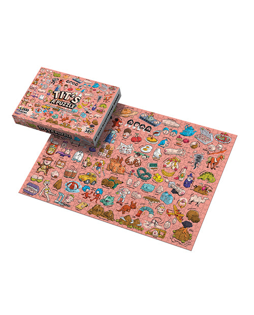 Sleazy Greetings Puzzle Adult Novelty 1,000 Piece Boob Theme for Challenging and Hilarious Adult Fun