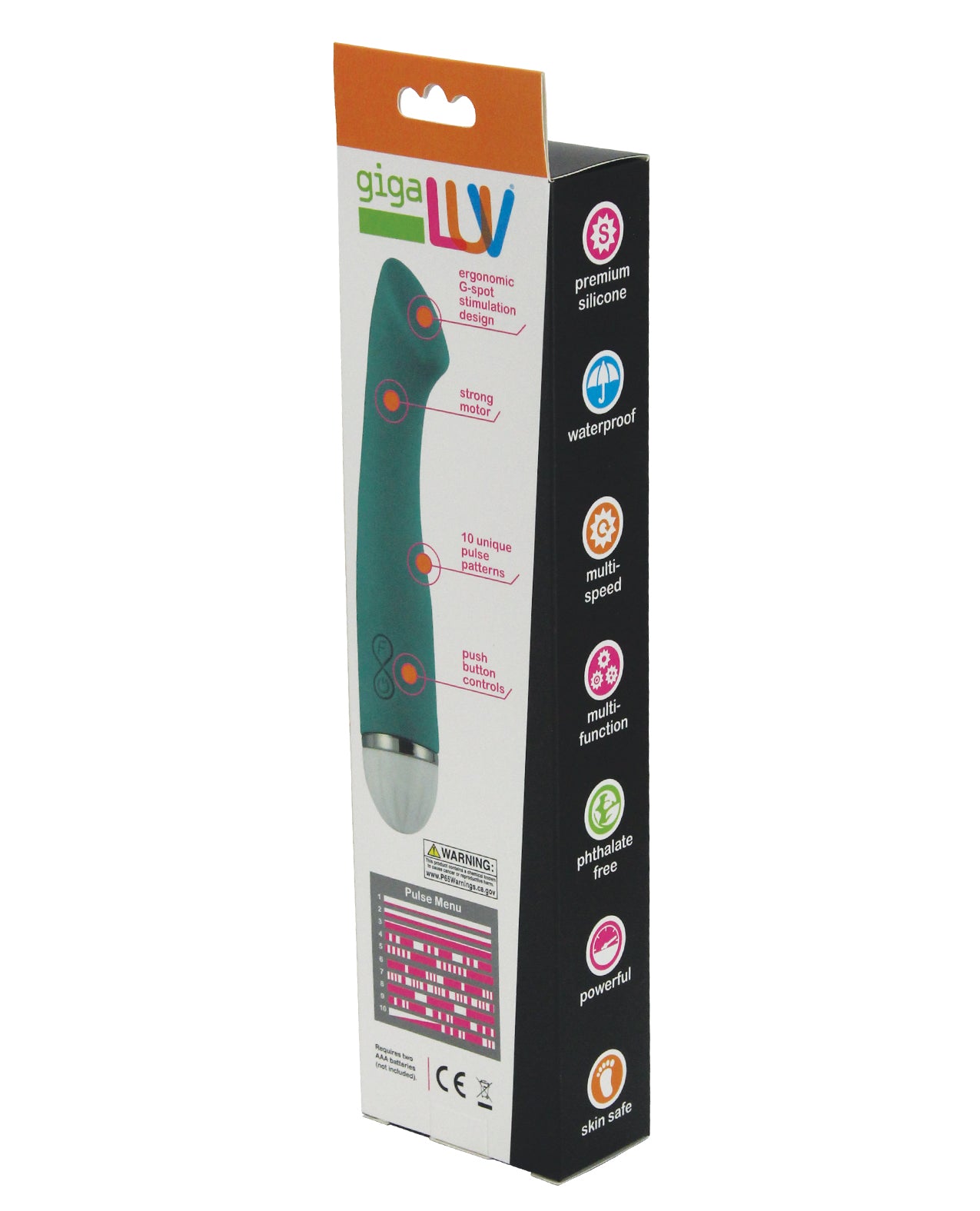GigaLuv Bella's Curve G Spotter Vibrator in Tiffany Blue with 10 Modes