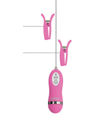GigaLuv Stimulators Vibrating Nipple Clamps 10 Modes Extra-Long Cord for Intense Sensory Play