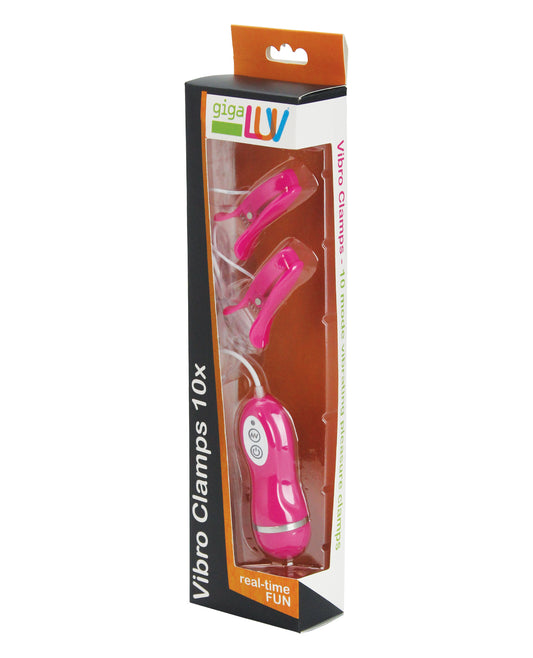 Vibrating Nipple Clamps with 10 Modes and Extra-Long Cord – Pink