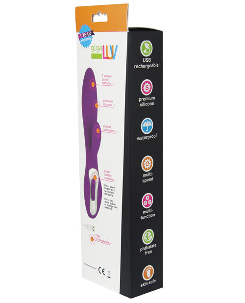 Vega Duplex 7-Mode Rechargeable Purple Vibrator with Clitoral Stimulator