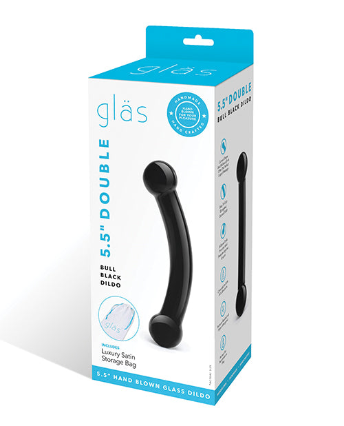Glas Dildo Double-Ended Black Glass Bulbous Spheres Temperature Play for Versatile Stimulation