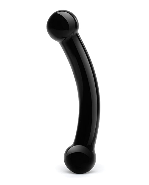Glas Double Bull Black Glass Dildo with Bulbous Double-Ended Design
