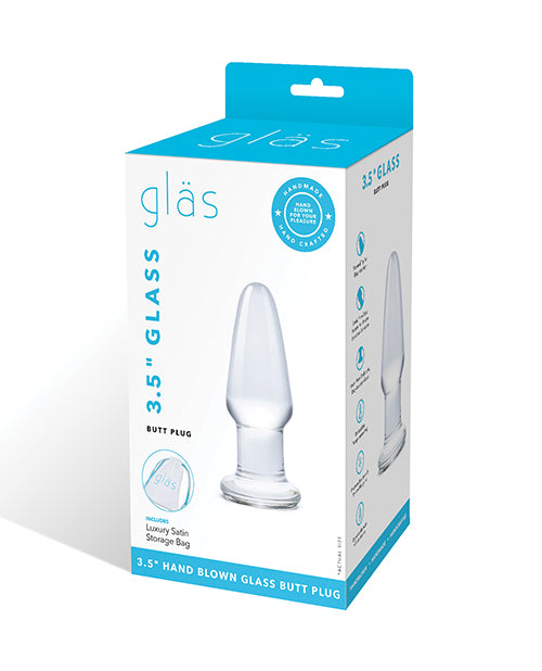 Glas Anal Butt Plug Clear Glass Fracture-Resistant Hypoallergenic for Comfortable Temperature Play