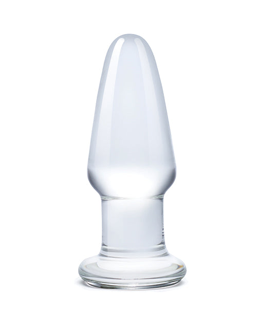 3.5-Inch Clear Glass Butt Plug for Enhanced Temperature Play