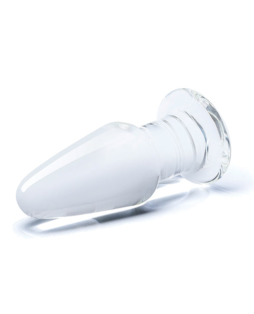 3.5-Inch Clear Glass Butt Plug for Enhanced Temperature Play