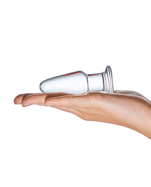 3.5-Inch Clear Glass Butt Plug for Enhanced Temperature Play