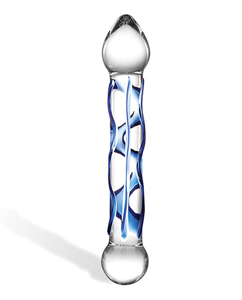 Gläs 6.5" Full Tip Textured Glass Dildo with Pronounced Head