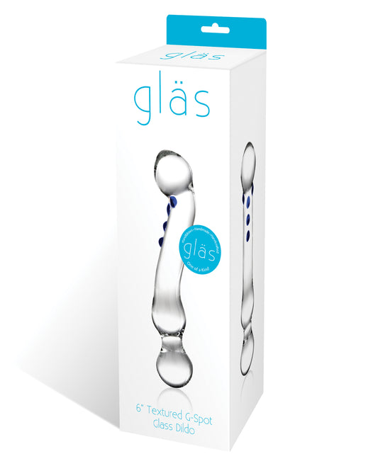 Glas G-Spot Glass Dildo with Curved Shaft and Textured Ridges for Precise Stimulation