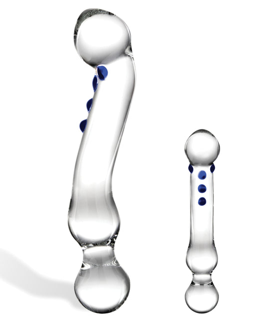 Glas 6" Curved Textured G-Spot Glass Dildo for Precision Stimulation