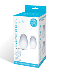Glas Yoni Eggs Set Clear Glass Smooth Kegel Exercisers Tapered End for Pelvic Floor Strengthening