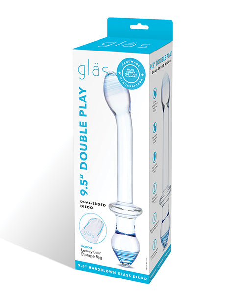Glas dual-ended glass dildo with smooth G-Spot tip and tapered butt plug end for versatile stimulation