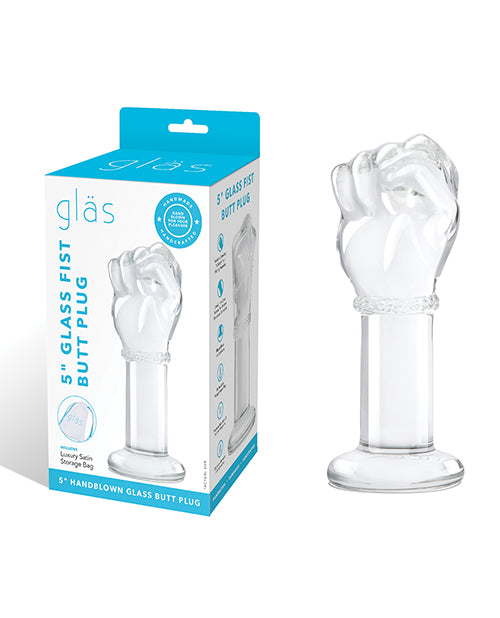 Glas Anal Plug Realistic Fist Shape Borosilicate Glass for Intense Anal Play and Temperature Sensation