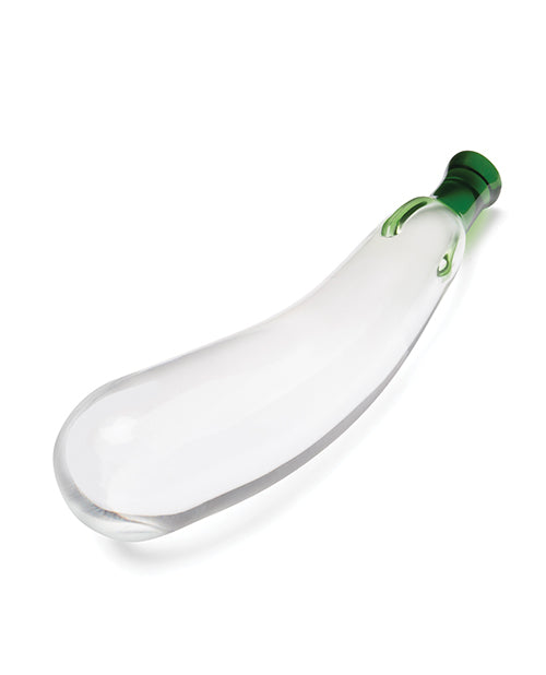 Glas 7.25" Dildo Eggplant Ecstasy – Artistic Glass Dildo with Curved Design