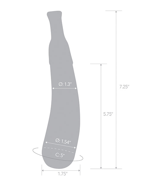 Glas 7.25" Dildo Eggplant Ecstasy – Artistic Glass Dildo with Curved Design