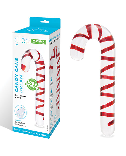 Glas 7.5" Dildo Candy Cane Dream – Handcrafted Glass Dildo with Swirl Design