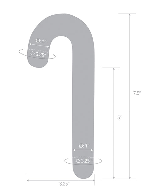 Glas 7.5" Dildo Candy Cane Dream – Handcrafted Glass Dildo with Swirl Design