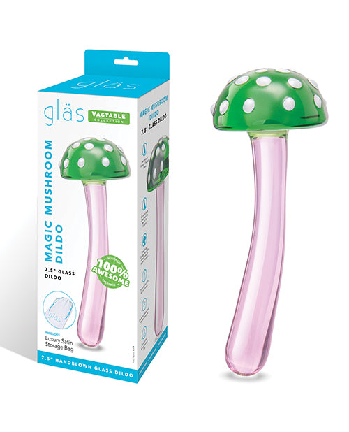 Glas 7.5" Magic Mushroom Glass Dildo with Artistic Tip