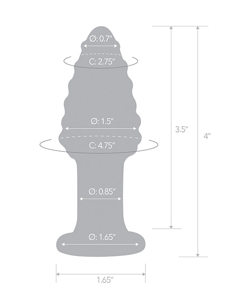 Glas 4-Inch Cornstar Glass Butt Plug with Tapered Tip