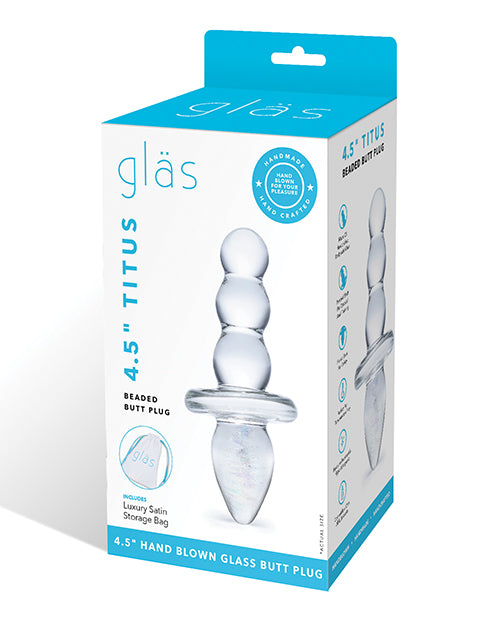 Glas Beaded Glass Butt Plug Dual-Ended Clear Design for Anal Stimulation and Dilation