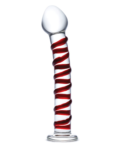 Glas Mr Swirly Clear Glass G-Spot Dildo with Ribbed Spiral