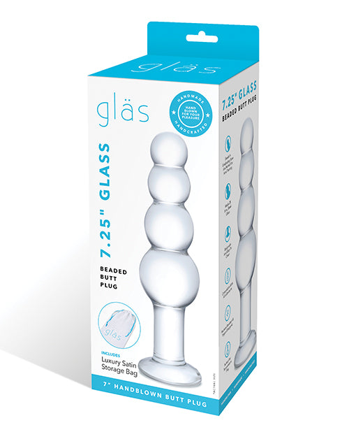Glas glass beaded butt plug graduated sizes flared base for safe anal stimulation
