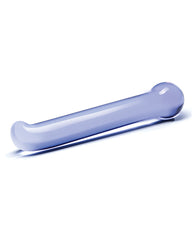 Purple Glass G-Spot Dildo with Curved Tip and Bulbous Handle