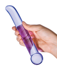 Purple Glass G-Spot Dildo with Curved Tip and Bulbous Handle