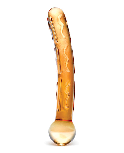 Glas Orange Tickler Textured Glass Dildo with Ergonomic Base