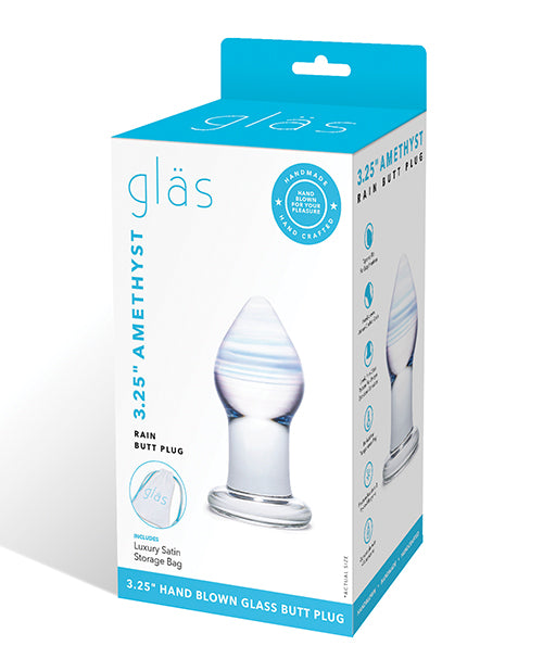 Glas Glass Butt Plug Artistic Amethyst Color Fracture-Resistant Design for Hygienic Anal Play