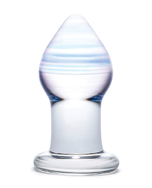 Glas Amethyst Rain Glass Butt Plug with Artistic Amethyst Design