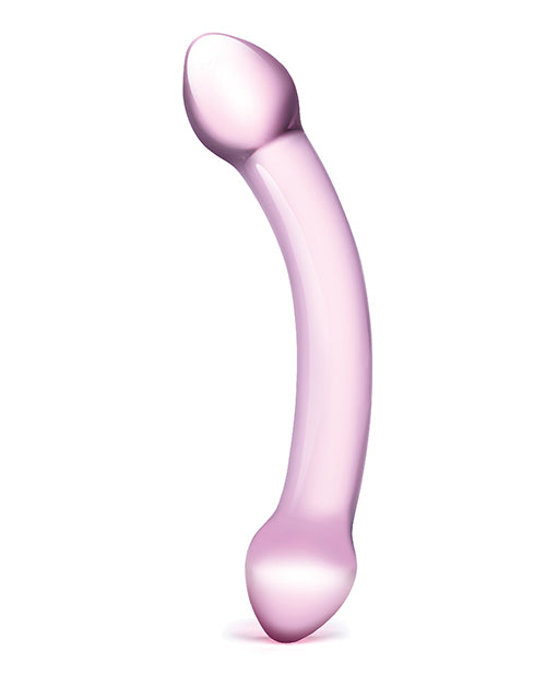 Double Trouble Purple Glass Double-Ended Dildo with Textured Design