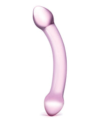 Double Trouble Purple Glass Double-Ended Dildo with Textured Design